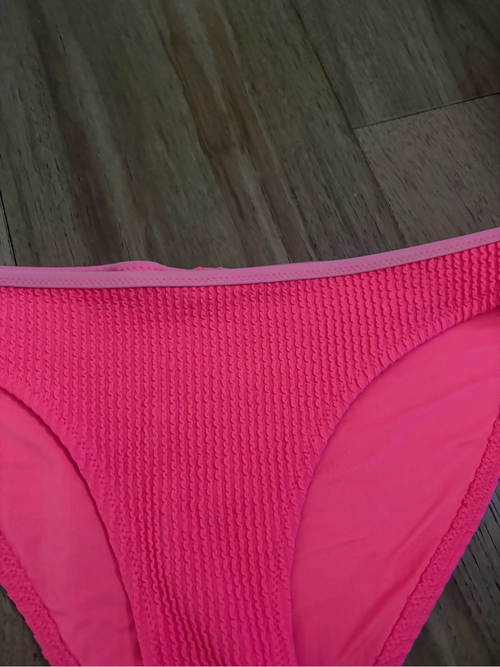 AERIE Bright Pink Textured Bikini Bottom